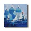 Renditions Gallery Abstract Wooden Artwork Paintings & Prints Sail Boats Running on Sea Under Cloudy Sky Canvas Wall Hanging Picture for Bedroom Restaurant Kitchen Decor - 10"X10" LT501 view 1