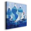 Renditions Gallery Abstract Wooden Artwork Paintings & Prints Sail Boats Running on Sea Under Cloudy Sky Canvas Wall Hanging Picture for Bedroom Restaurant Kitchen Decor - 10"X10" LT501 view 2