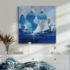 Renditions Gallery Abstract Wooden Artwork Paintings & Prints Sail Boats Running on Sea Under Cloudy Sky Canvas Wall Hanging Picture for Bedroom Restaurant Kitchen Decor - 10"X10" LT501 view 3