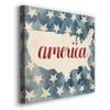 Renditions Gallery Canvas Art for Home Decorations Rustic American Flag Fourth of July Collection Red & Blue Wall Hanging Artwork for Dining Living Room Office Hotel Prints - 10"X10" LT501 view 2