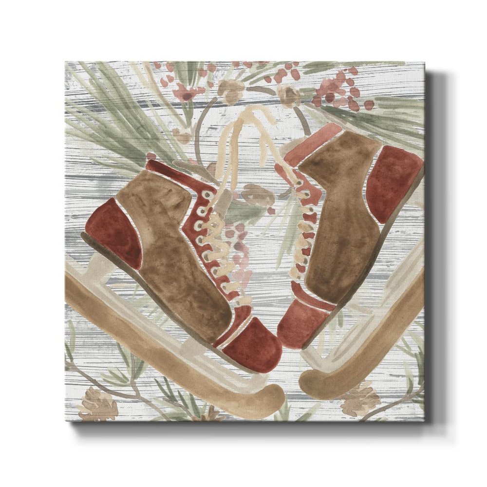 Renditions Gallery Beautiful Wooden Wall Hanging Paintings for Home Decor Abstract Ice Skate Boots Canvas Prints & Picture for Dining Room Office Kitchen Decorations Art - 10"X10" LT501