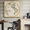 Renditions Gallery Beautiful Canvas Paintings & Prints for Home Decor Western Hemisphere Map Abstract Wall Hanging Picture Perfect for Office Kitchen Restaurant Decorations - 10"X10" LT501 view 3