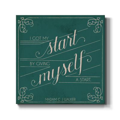 Renditions Gallery Inspirational Wall Art Paintings for Room Decorations Madam Walker Motivational Quote Canvas Wall Hanging Wooden Pictures for Office Kitchen Home Artwork - 10"X10" LT504