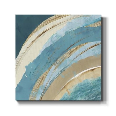 Renditions Gallery Canvas Wall Art Paintings for Room Decor Making Blue Waves Water Color Abstract Wall Hanging Wooden Picture Perfect for Office Kitchen Home Hotel Artwork - 10"X10" LT504