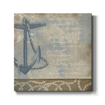 Renditions Gallery Rustic Wooden Wall Art Paintings & Prints for Home Decor Metal Anchor Coastal Inspiration Wall Hanging Modern Artwork Perfect for Office Wall Decorations - 10"X10" LT501