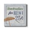 Renditions Gallery Rustic Wall Art Picture for Home Decor Umbrellas for Rent Beach Sign Green & Blue Canvas Wall Hanging Artwork Prints for Dining Room Kitchen Restaurant - 10"X10" LT501 view 1