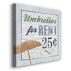 Renditions Gallery Rustic Wall Art Picture for Home Decor Umbrellas for Rent Beach Sign Green & Blue Canvas Wall Hanging Artwork Prints for Dining Room Kitchen Restaurant - 10"X10" LT501 view 2