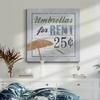 Renditions Gallery Rustic Wall Art Picture for Home Decor Umbrellas for Rent Beach Sign Green & Blue Canvas Wall Hanging Artwork Prints for Dining Room Kitchen Restaurant - 10"X10" LT501 view 3