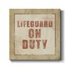 Renditions Gallery Canvas Wall Art Wooden Picture for Room Decor Lifeguard on Duty Beach Sign Board Wall Hanging Paintings & Prints Perfect for Office Kitchen Home Decorations - 10"X10" LT501 view 1
