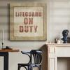 Renditions Gallery Canvas Wall Art Wooden Picture for Room Decor Lifeguard on Duty Beach Sign Board Wall Hanging Paintings & Prints Perfect for Office Kitchen Home Decorations - 10"X10" LT501 view 3