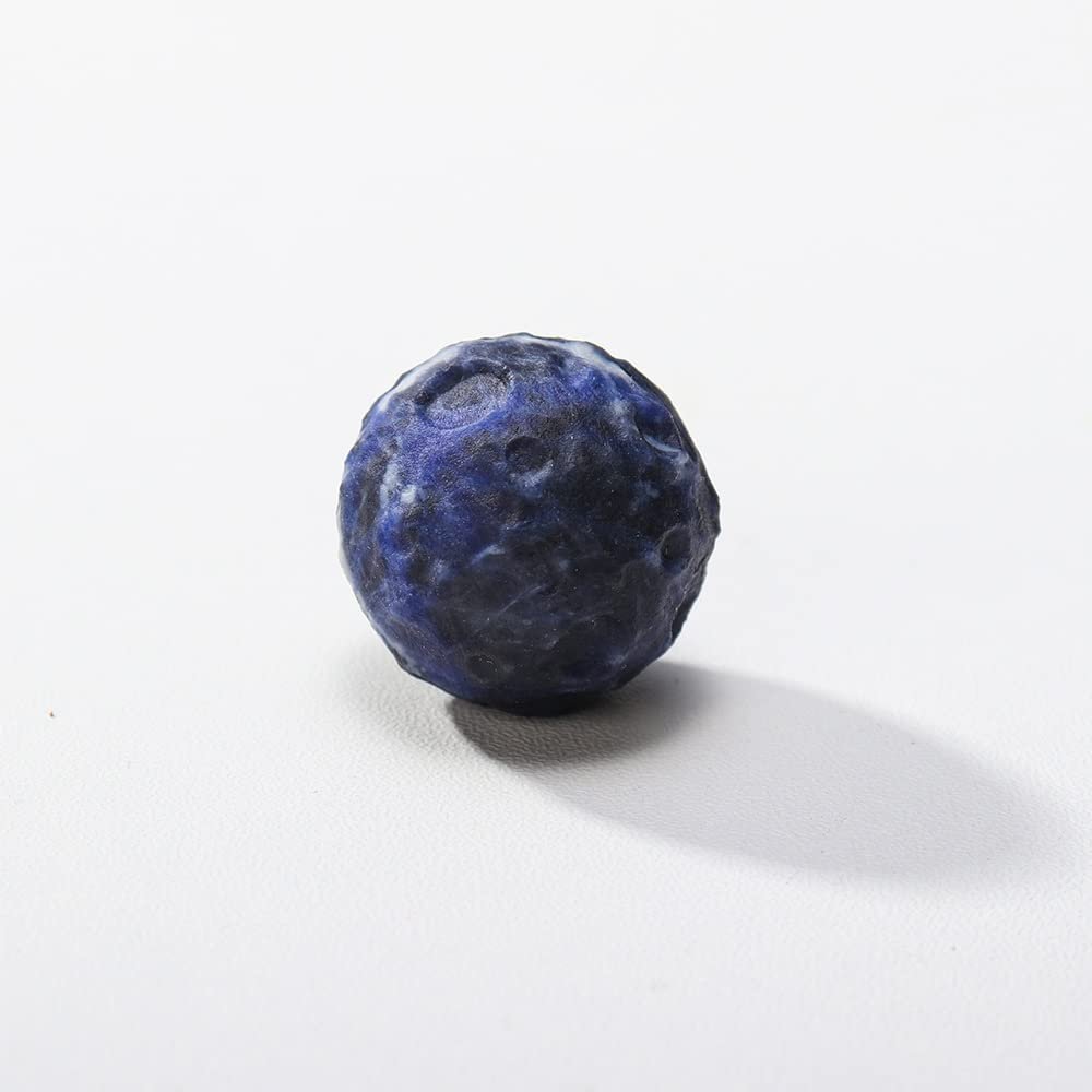 WGPHD Meditation Home Natural Crystal Mini Moon Model Sculpture Reiki Amethyst Sodolite Rould Shape Gemstone Crystal Opal Stone Handicraft Ornament (Color : Sodolite)