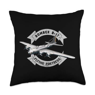 B-17 Bomber WW2 Airplane Throw Pillow