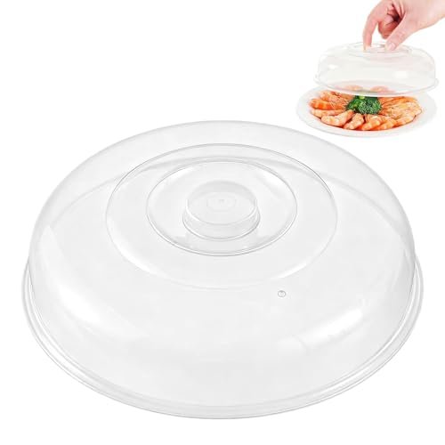 1PCS Microwave Splatter Cover, Clear Microwave Cover For Food Reusable Plastics Microwave Plate Cover Lid Dish Covers for Keeps Clean(23cm)