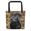 Black Labrador Retriever Tote Bag Reusable Grocery Bag view 1