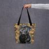 Black Labrador Retriever Tote Bag Reusable Grocery Bag view 3