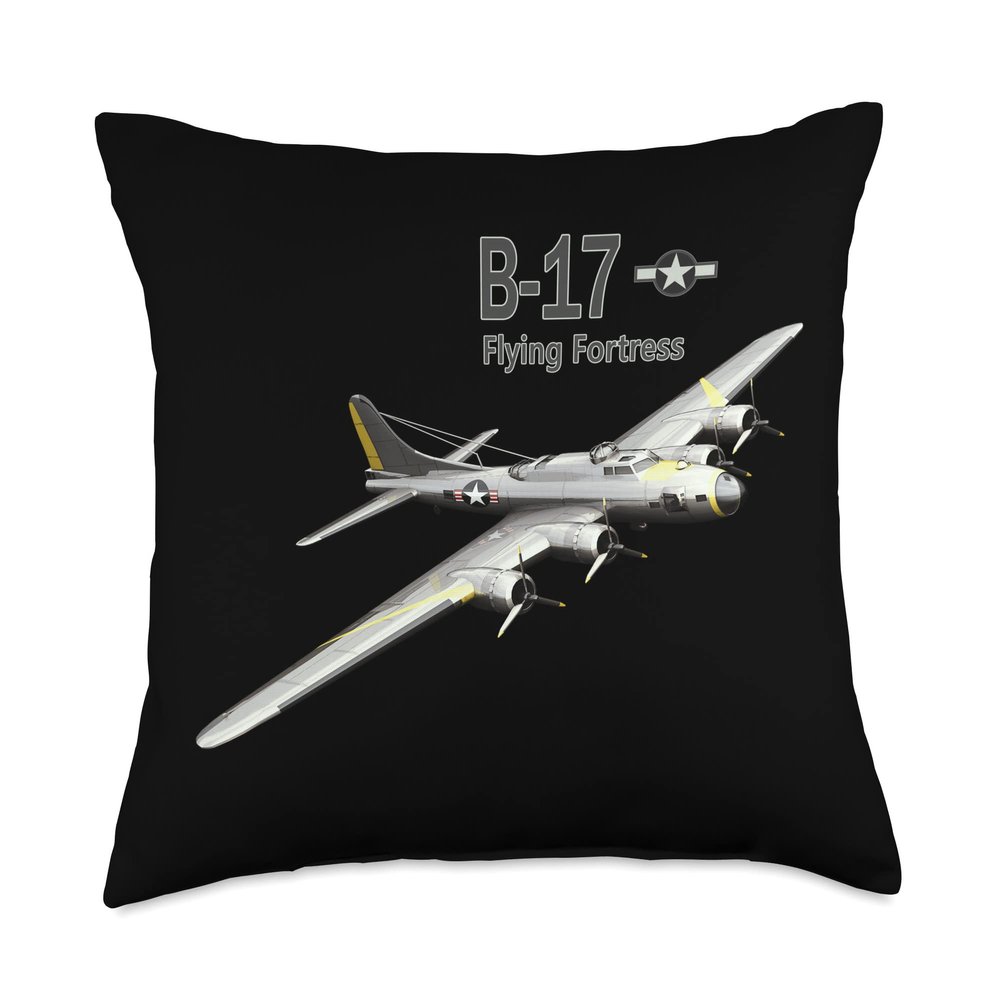 B-17 Bomber WW2 Airplane Throw Pillow