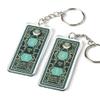 FunGiftCorner Emerald Five Element Pagoda Feng Shui Keychains with Om Ah Hum, Symbol of Balance Stability and Harmony, Lightweight Feng Shui Gift for 2026, Made in USA (2 Pack) view 1