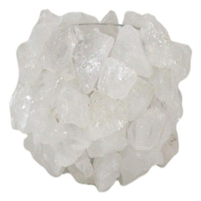 Ebros Gift Contemporary Quartz Crystal Mineral Stone Rocks Floral Vase Sculpture 5" High Zen Vastu Feng Shui Auspicious Floral Arrangements