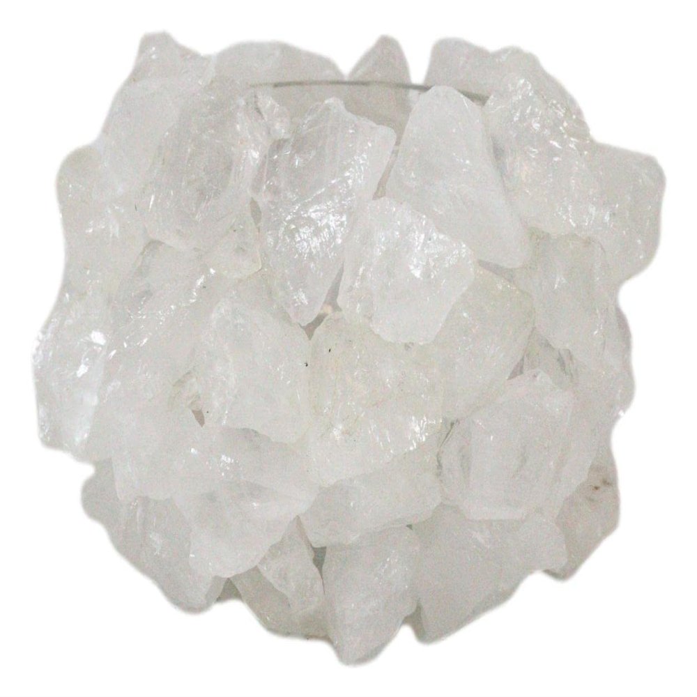 Ebros Gift Contemporary Quartz Crystal Mineral Stone Rocks Floral Vase Sculpture 5" High Zen Vastu Feng Shui Auspicious Floral Arrangements