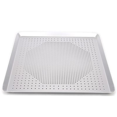 8 to 16 Inch Leaky Square Pizza Pan Hard Aluminium Alloy Pancake Pie Mold Cheese Plate with Punching Holes DIY Baking Tools (16 inch)