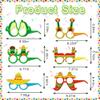 12 Pieces Mexican Fiesta Eyeglasses Mexican Fiesta Party Supplies Glasses, Cinco De Mayo Paper Eyewear Avocados Cacti Peppers Pinata Photo Props for Fiesta Party Birthday Costume Idea Decoration view 2
