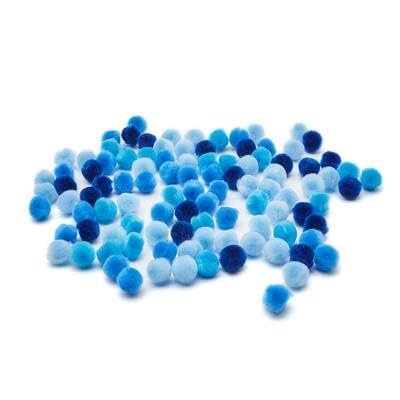 Creatology 1/2" Mixed Blue Pom Poms, 24 Packs: 100 ct. (2,400 Total)