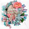 Fancy Handmade Fabric Easter Egg Wreath for Front Door, Easter Door Decorations view 2
