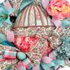 Fancy Handmade Fabric Easter Egg Wreath for Front Door, Easter Door Decorations view 4