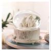 ALDEPO Sculpture Tabletop Figurine for Holiday Living Room Bedroom Home Decoration Statue Sculptures Fairy Tale Bear Music Box Crystal Ball Music Box Light Automatic Snow Birthday Gift Girl A view 1