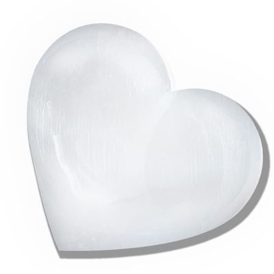 NORTHLANDZ Selenite Heart Worry Stone, Heart Shape Selenite Crystal with Healing & Calming Effects, Used for Reiki, Home Dcor, Cleansing & Meditation 10cm