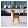 ALDEPO Sculpture Tabletop Figurine for Holiday Living Room Bedroom Home Decoration Statue Sculptures Simulation Animal Model Chihuahua Car Crafts Dog Collection Chihuahua Standing Brown view 2