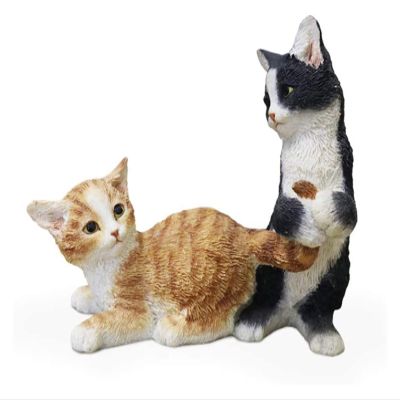 ALDEPO Sculpture Tabletop Figurine for Holiday Living Room Bedroom Home Decoration Statue Sculptures Pastoral Cat Simulation Cat Model Cute Cat Car Decoration Crafts Yellow Black 2 Color Kitten
