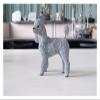 ALDEPO Sculpture Tabletop Figurine for Holiday Living Room Bedroom Home Decoration Statue Sculptures Poodle Dog Model Simulation Animal Collection Car Decoration Car Home Crafts Gray view 2