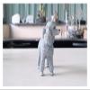 ALDEPO Sculpture Tabletop Figurine for Holiday Living Room Bedroom Home Decoration Statue Sculptures Poodle Dog Model Simulation Animal Collection Car Decoration Car Home Crafts Gray view 4
