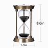 60 Minute Hourglass Sand Timer with Metal Frame, Bronze Big Size Antique Sand Clock, Black Sand view 2