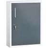 kleankin Bathroom Medicine Cabinet with Shelves Inside & On Door, Locking Medical Cabinet for Child & Pet Safety, First Aid Bathroom Wall Cabinet, White and Grey view 1