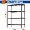 4-Shelf Adjustable Heavy Duty Storage Shelving Unit, Metal Organizer Wire Rack for Laundry Bathroom Kitchen Pantry Closet, Black view 3