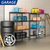 4-Shelf Adjustable Heavy Duty Storage Shelving Unit, Metal Organizer Wire Rack for Laundry Bathroom Kitchen Pantry Closet, Black view 4