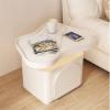 HIHELO Home Bedside Table French Bedside Table Modern Minimalist Rock Slab Countertop Sideboard with Light Bedrooms Nightstand view 3