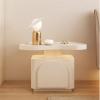 HIHELO Home Bedside Table French Bedside Table Modern Minimalist Rock Slab Countertop Sideboard with Light Bedrooms Nightstand view 4