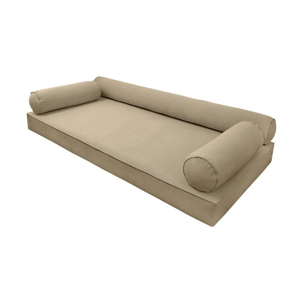 |SLIPCOVER ONLY| V6 Velvet Indoor Daybed Mattress Pillow Pipe Trim Full AD304