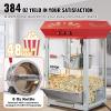 VEVOR Commercial Popcorn Machine, 8 Oz Kettle, 850 W Countertop Popcorn Maker for 48 Cups per Batch, Theater Style Popper with 3-Switch Control Steel Frame Tempered Glass Doors 2 Scoops 2 Spoons, Red view 3