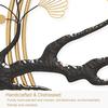 AMITVA Large Iron Ginkgo Tree Wall Sculptures, Handmade Metal Wall Art Sculpture, Wrought Iron Wall Ornaments for Home Bedroom Living Room Office Hotel,110X68cm view 3