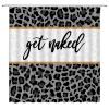 HYKHYK Leopard Print Shower Curtain Funny Quotes Black Leopard Cheetah Print Wildlife Animal Skin Fashion Fabric Bathroom Curtain Set with Hooks(67" Wx70 H) view 1