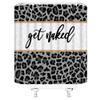 HYKHYK Leopard Print Shower Curtain Funny Quotes Black Leopard Cheetah Print Wildlife Animal Skin Fashion Fabric Bathroom Curtain Set with Hooks(67" Wx70 H) view 2