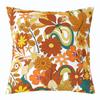 70S Groovy Hippie Flower Throw Pillow Cover Girls Boho Rainbow Leaves Mushroom Pumpkin Flowers Cushion Cover 16x16,Vintage Wavy Floral Cushion Case Aesthetic Psychedelic Funky Pillow Cover view 1