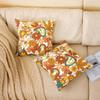 70S Groovy Hippie Flower Throw Pillow Cover Girls Boho Rainbow Leaves Mushroom Pumpkin Flowers Cushion Cover 16x16,Vintage Wavy Floral Cushion Case Aesthetic Psychedelic Funky Pillow Cover view 2