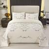 vctops 3-Piece Elegant Floral Embroidered Bedspread Coverlet Set Oversize Queen 100% Cotton Reversible Patchwork 1 Quilt and 2 Pillow Shams (Flower B,Oversize Queen) view 2