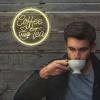 Coffee Neon Sign,Coffee and Tea Neon Signs,Dimmable LED Coffee Bar Hanging Wall Art Sign for Coffee Station,Tea Bar,Restaurants,Farmhouse,Kitchen Decoration(11.8 * 11.8 inch Neon view 2