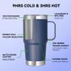 Abbrevi 20 oz Stainless Steel Tumbler with Handle Metal Insulated Coffee Travel Mug with Handle Double Wall Tumbler Cup with Lid and Straw, Navy 1 Pack view 2